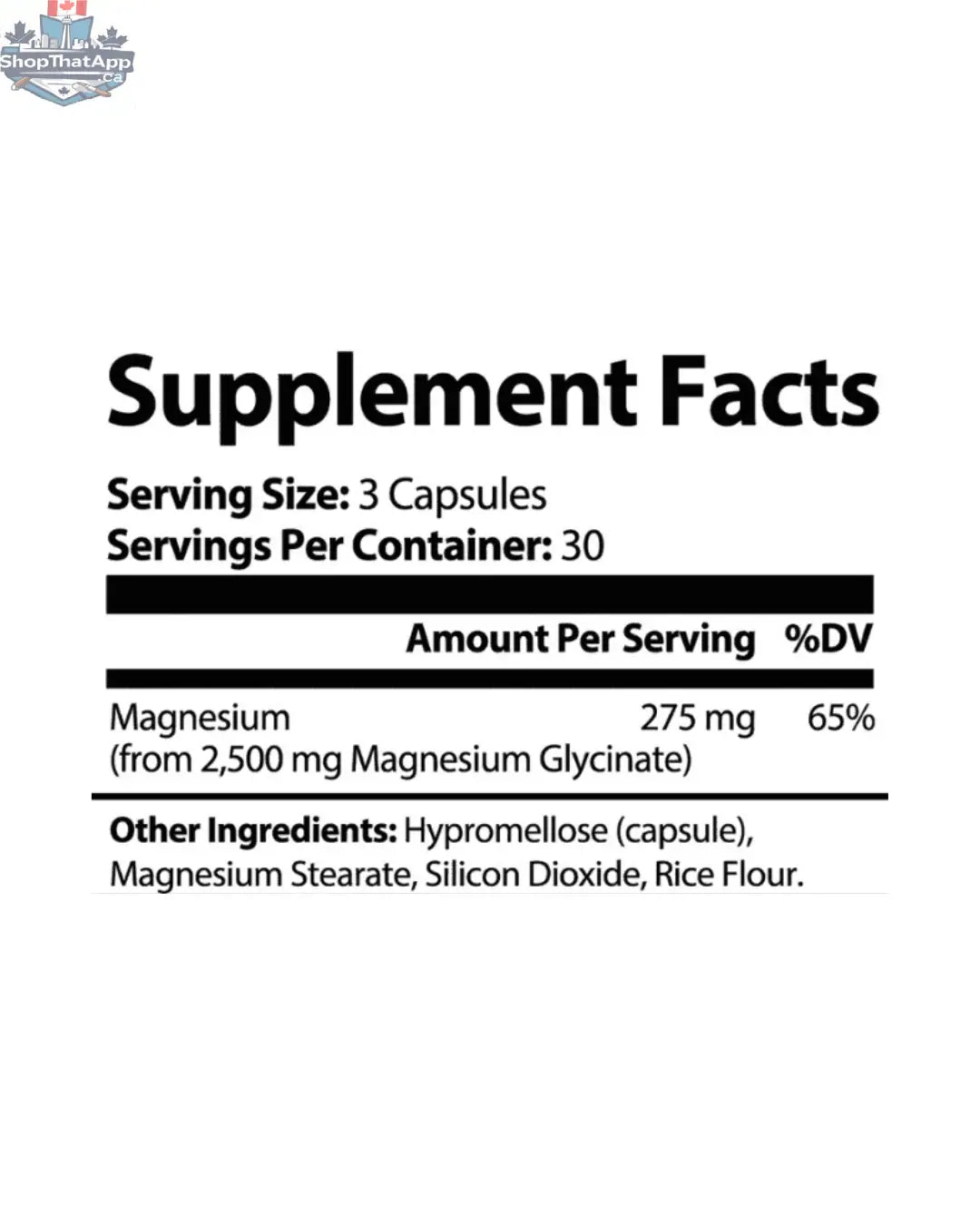 Bottle of BulkBully Supplements Project M Magnesium Glycinate 275mg capsules on a white background.