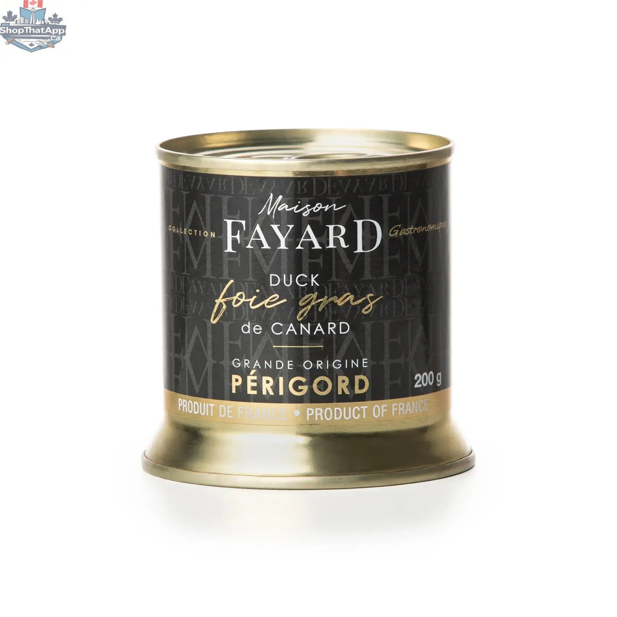 Piece of Maison Fayard Périgord foie gras de canard, 200g, artisanally prepared, non-refrigerated duck liver product.