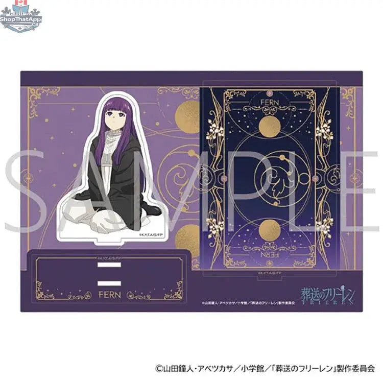 Frieren acrylic stand collectible from Doki Doki Land featuring Fern character from Beyond Journey's End anime merchandise.