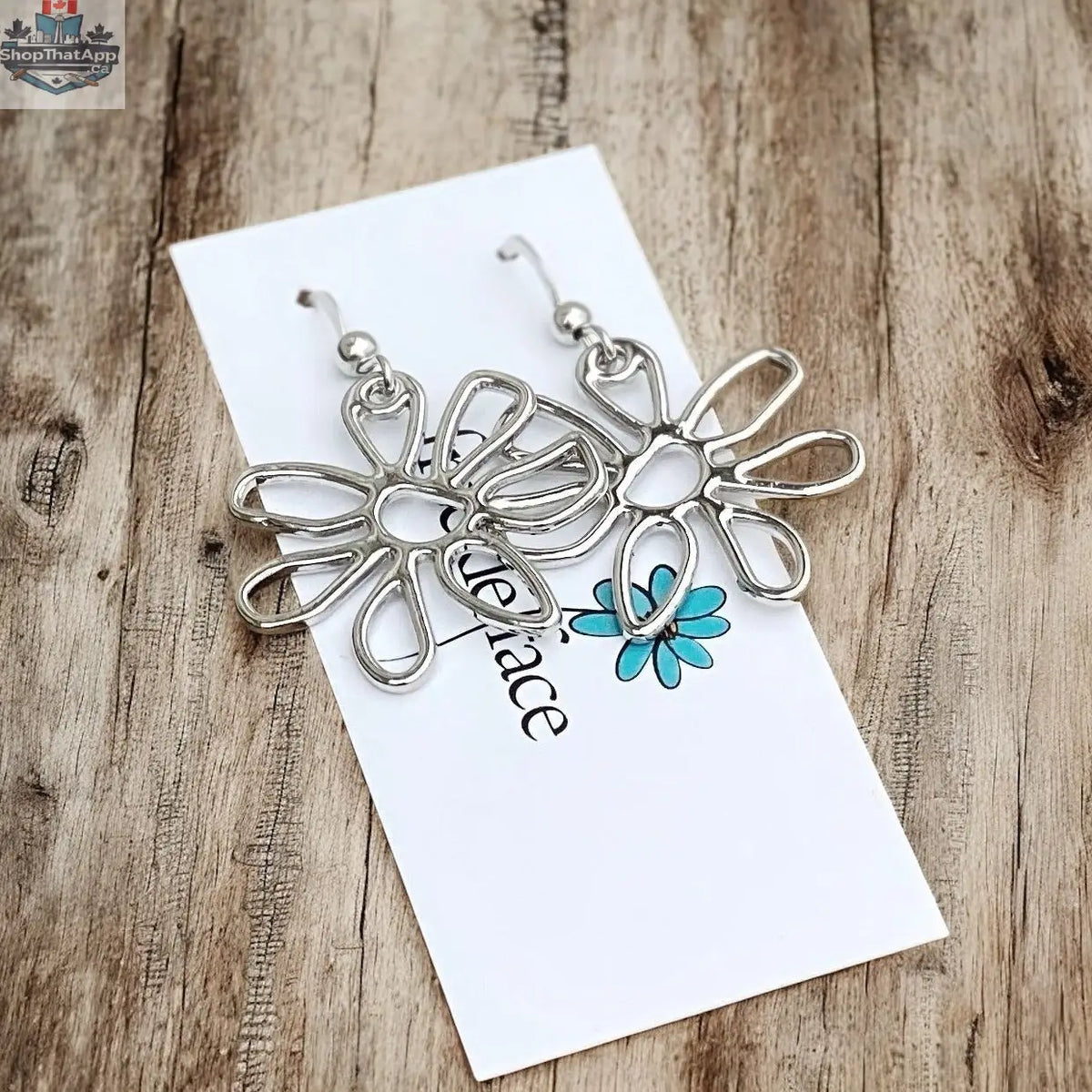 Abstract Flower Earrings – Lightweight Statement Hook Earrings - Shopthatapp.ca