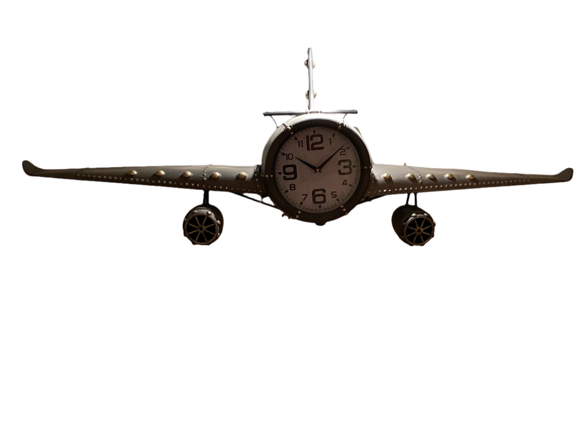 Wall clock - Metal Medium Vintage Fighter Jet Wall Clock