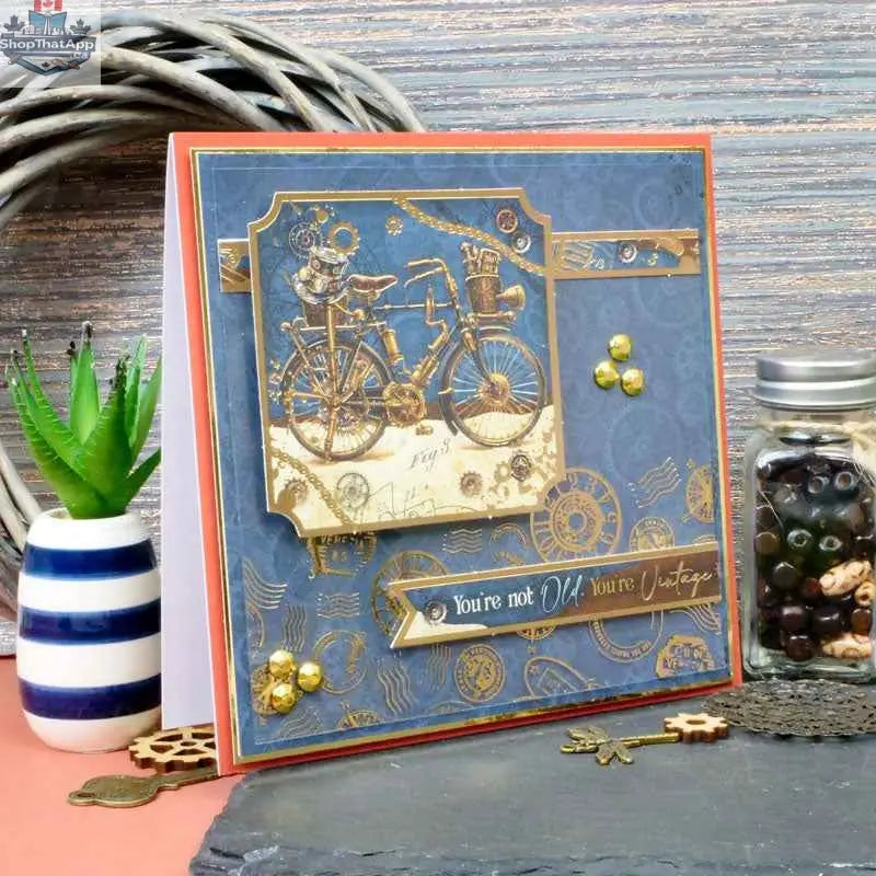 Ecstasy Crafts Clockwork Curiosities Scorable Selection paper and cardstock in matte finish, featuring intricate steampunk-inspired designs.