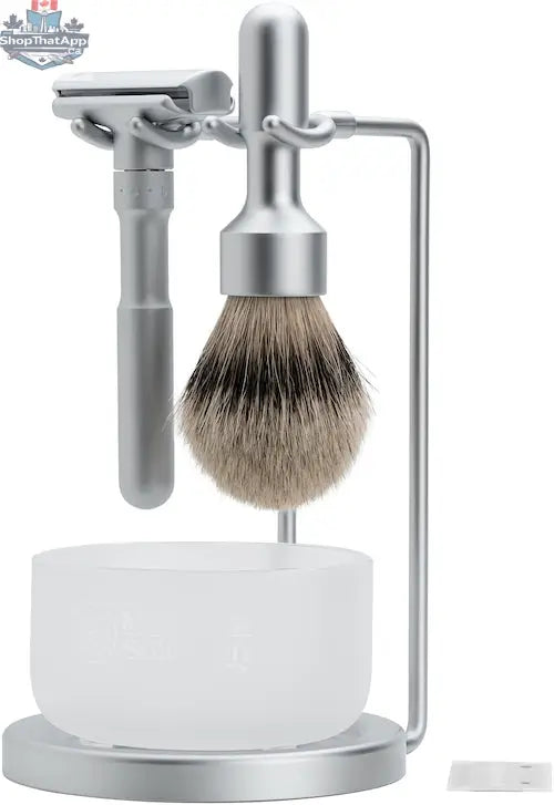 Merkur Razor and Brush Stand – Satin Chrome Finish for Elegant Grooming - Shopthatapp.ca