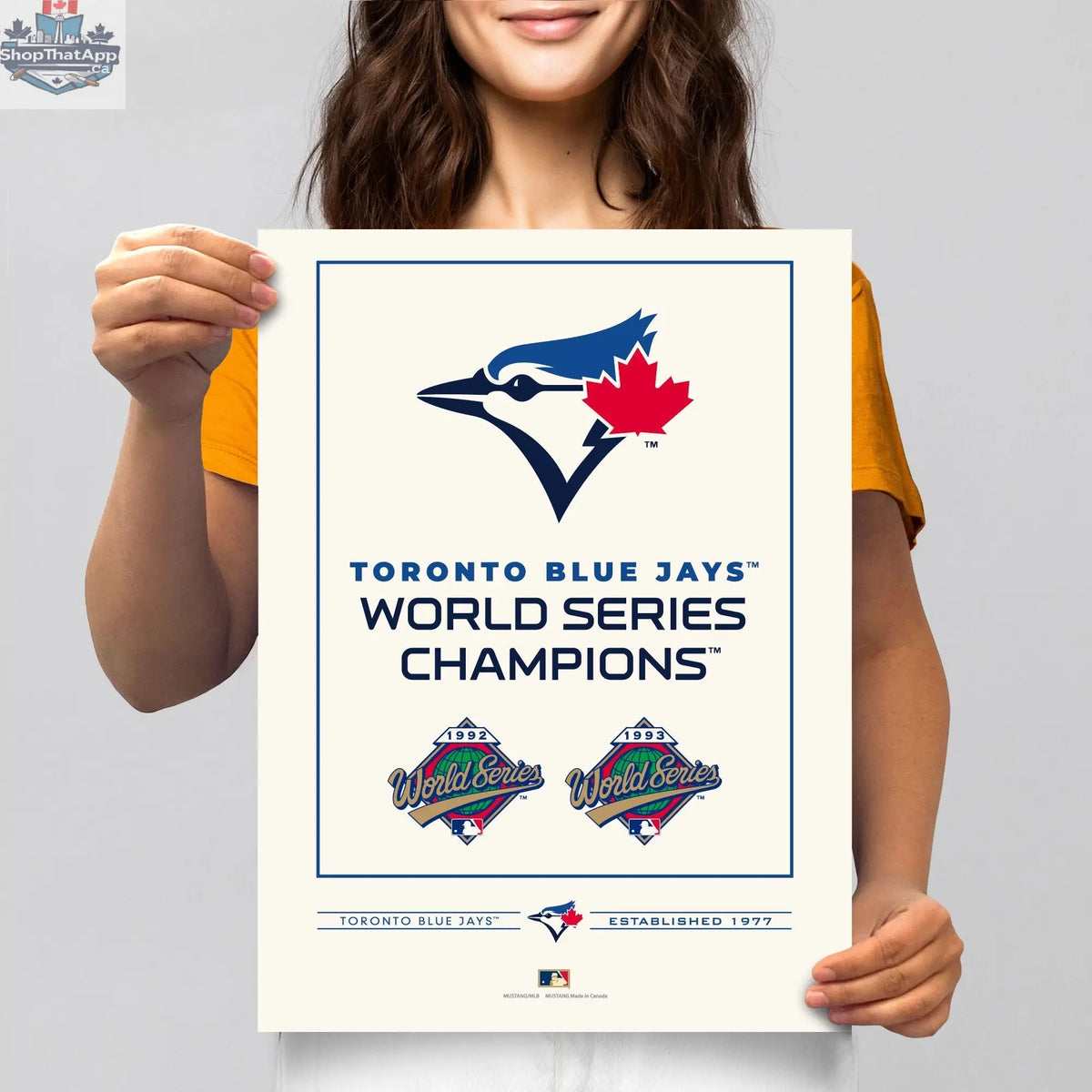Toronto Blue Jays World Series Collection 12x16 wall decor print by Sports Decor featuring team logo and vibrant design.