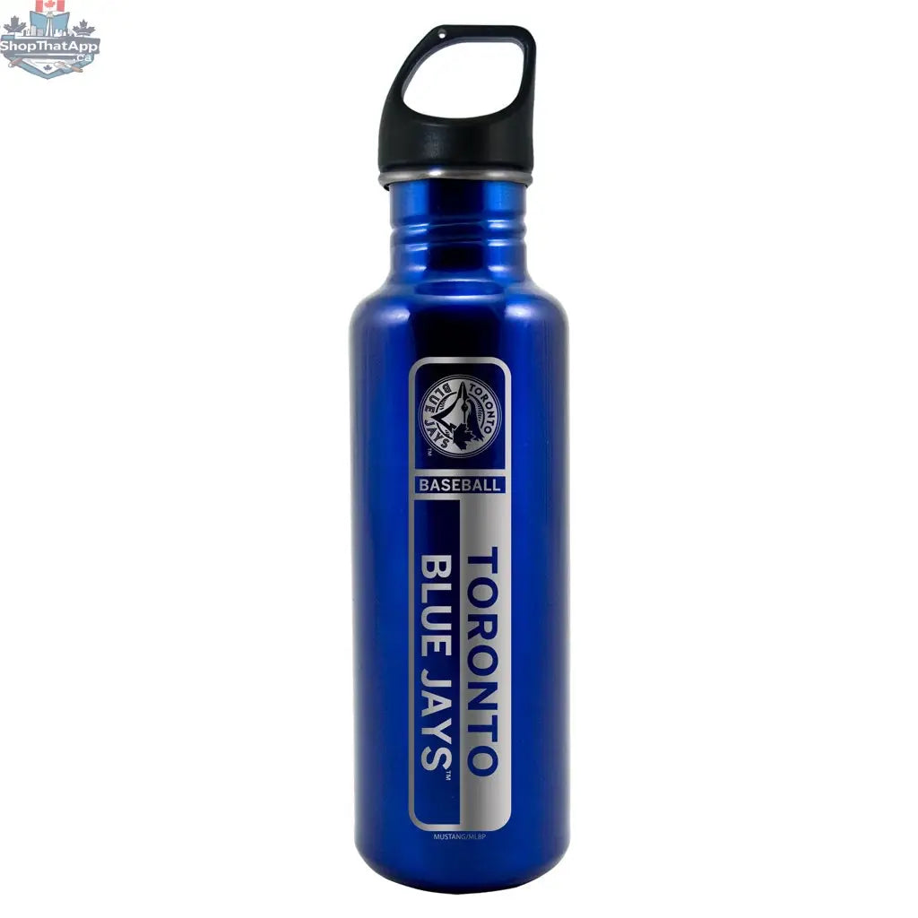 Toronto Blue Jays 26oz stainless steel insulated water bottle, blue sports drinkware with team logo and durable design