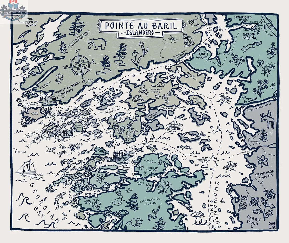 Cozy Map Blanket | GBAYCo. Pointe Au Baril Edition - Shopthatapp.ca