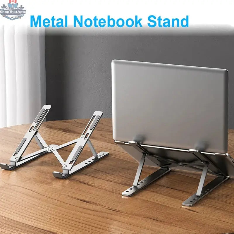Aluminum Alloy Laptop Stand — Adjustable, Foldable & Non-Slip Cooling Holder - Shopthatapp.ca
