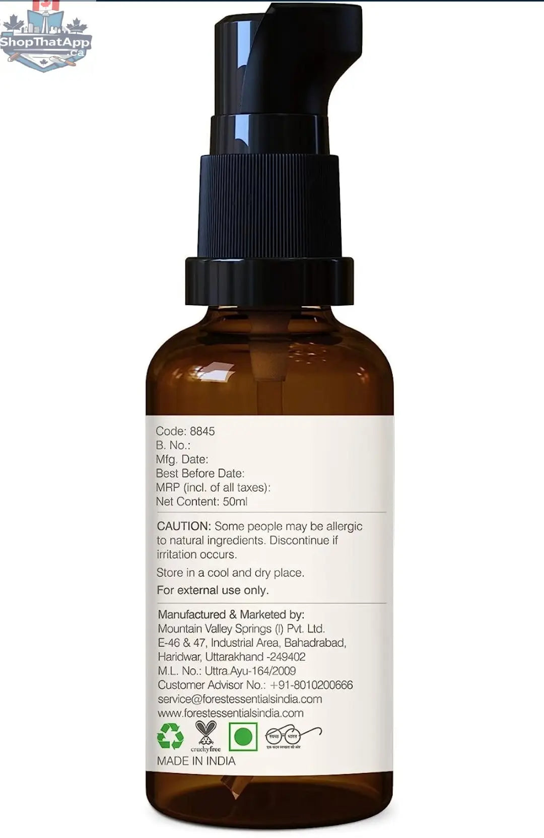 Forest Essentials Sun Fluid with Coconut Water SPF 50, Turmeric, and Basil Leaf, nourishing personal-care skincare product.