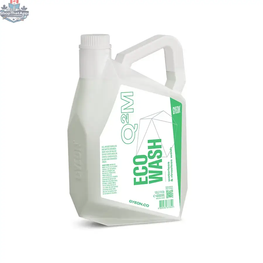 GYEON Q²M ECO Wash SiO2 rinseless car wash by CARZILLA, 4L bottle with a clean car surface and eco-friendly cleaning features