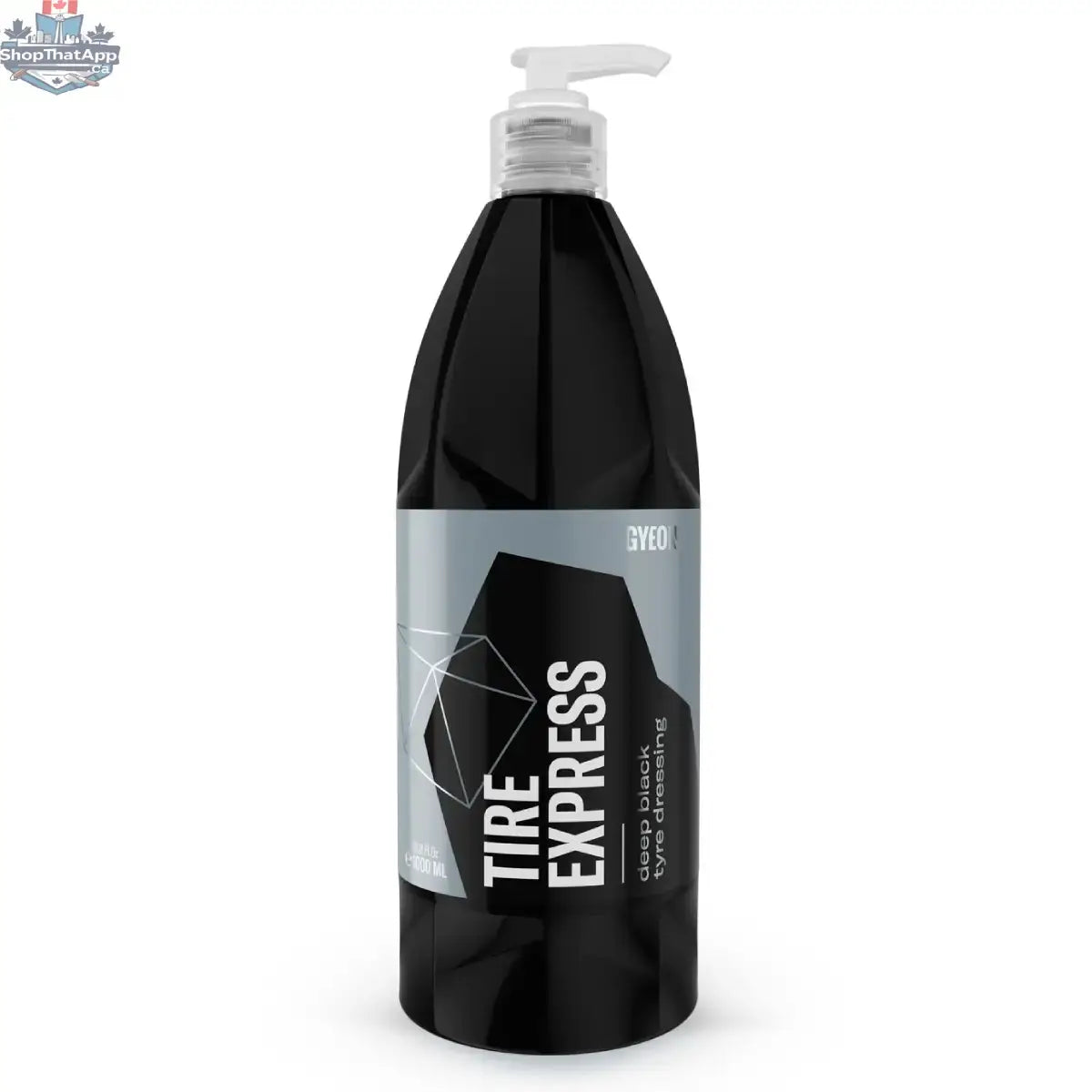 GYEON Q²M Tire Express premium tire cleaner in 1L bottle, designed for a clean and shiny exterior rubber tires by CARZILLA