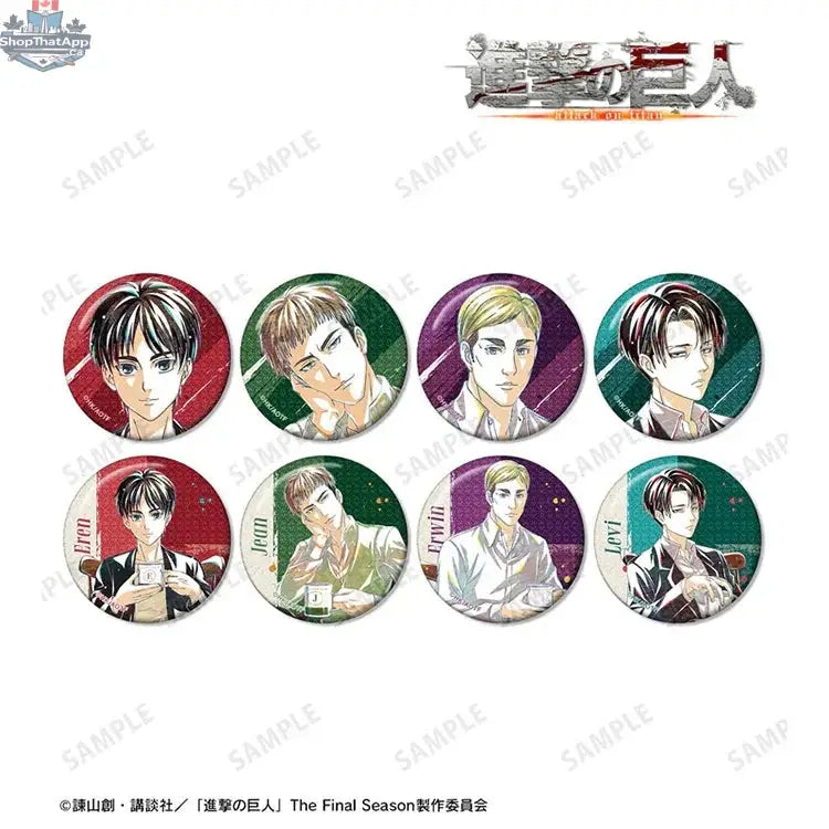 Attack on Titan Anime Merch - Trading Ani-Art Glitter Tin Badge New Illustration Tea Time ver. - Www.Shopthatapp.ca