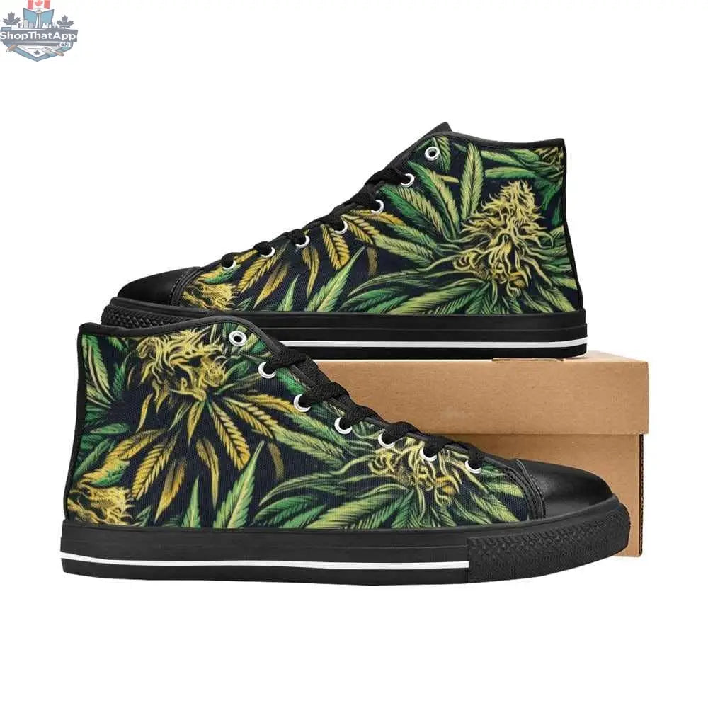 Jane Dope Big Buds Classic Black Tops women's high-top canvas shoes with stylish black design and comfortable fit.