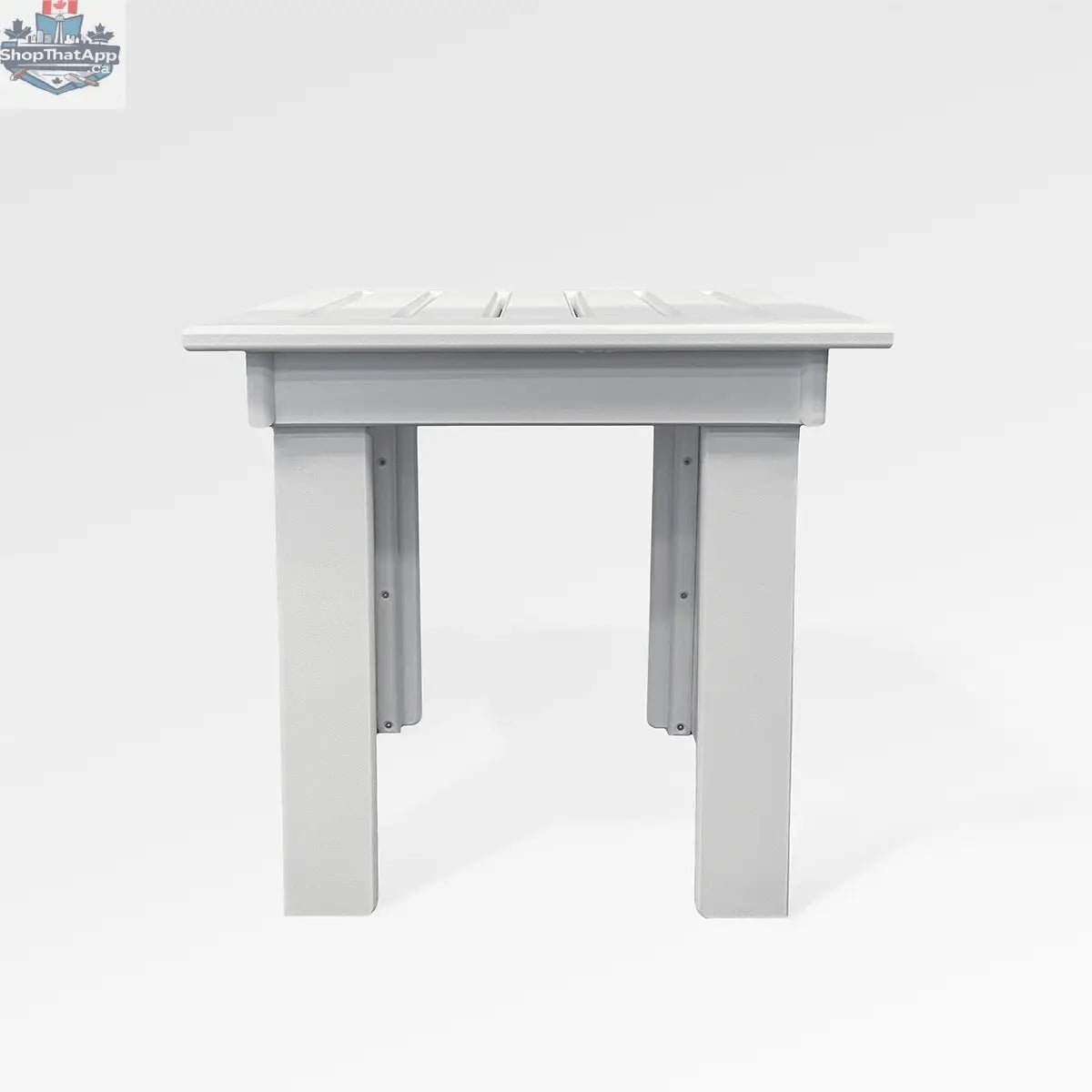 Enclover Hickory Square End Table with white finish, showcasing its sleek design and sturdy wooden construction.