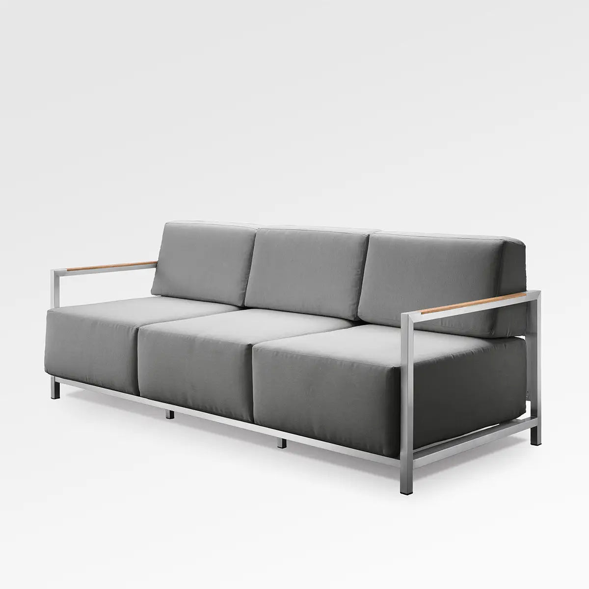 Enclover Acacia Lux sofa with Sunbrella® cushions, featuring a modern design and plush seating for outdoor relaxation.