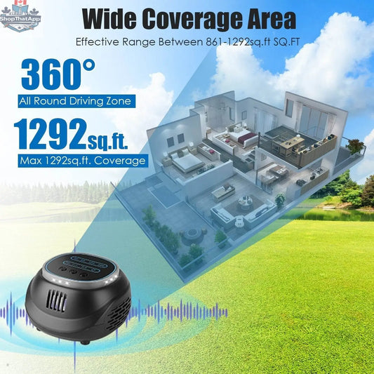 EX-STOCK Canada ultrasonic rodent repellent device with strobe light, 4 modes, covers 1292 sq ft for mice, rats, and squirrels.