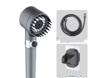 High pressure shower head with 3 modes, chrome finish, and sleek design, perfect for a luxurious shower experience.