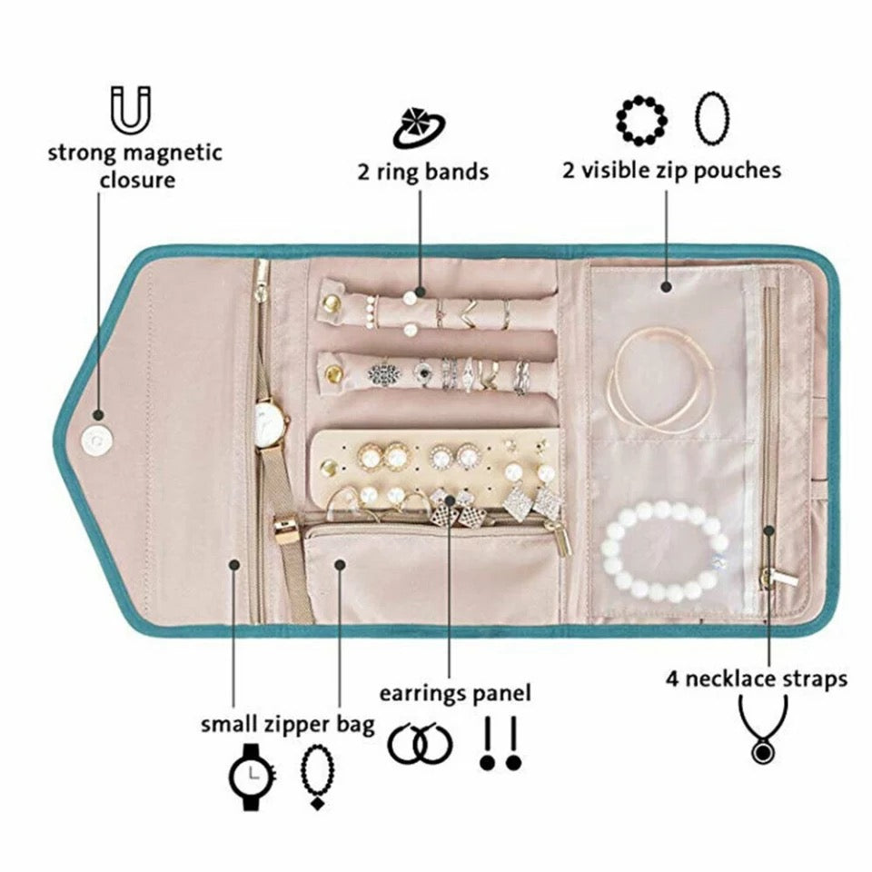 Travel Jewellery Case - Elegant Travel Clutch for Your Precious Accessories - Shopthatapp.ca