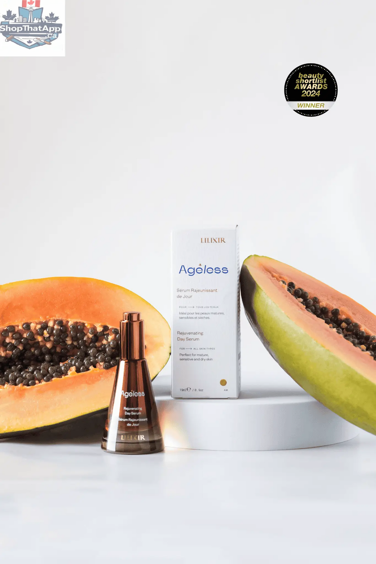 LILIXIR Awakening Ritual gift set including serum and circadian protocol for the Erode Pro seat cover, featuring award-winning skincare products.