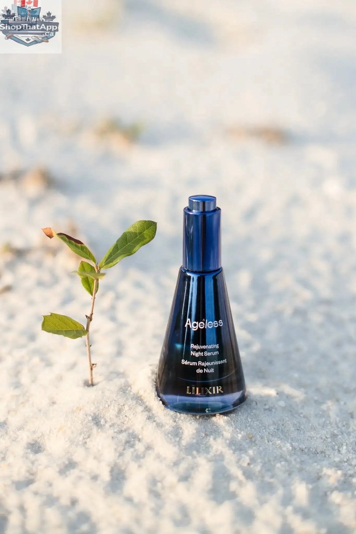 LILIXIR Ageless Rejuvenating Night Serum in a sleek dropper bottle, designed to hydrate and restore skin overnight.