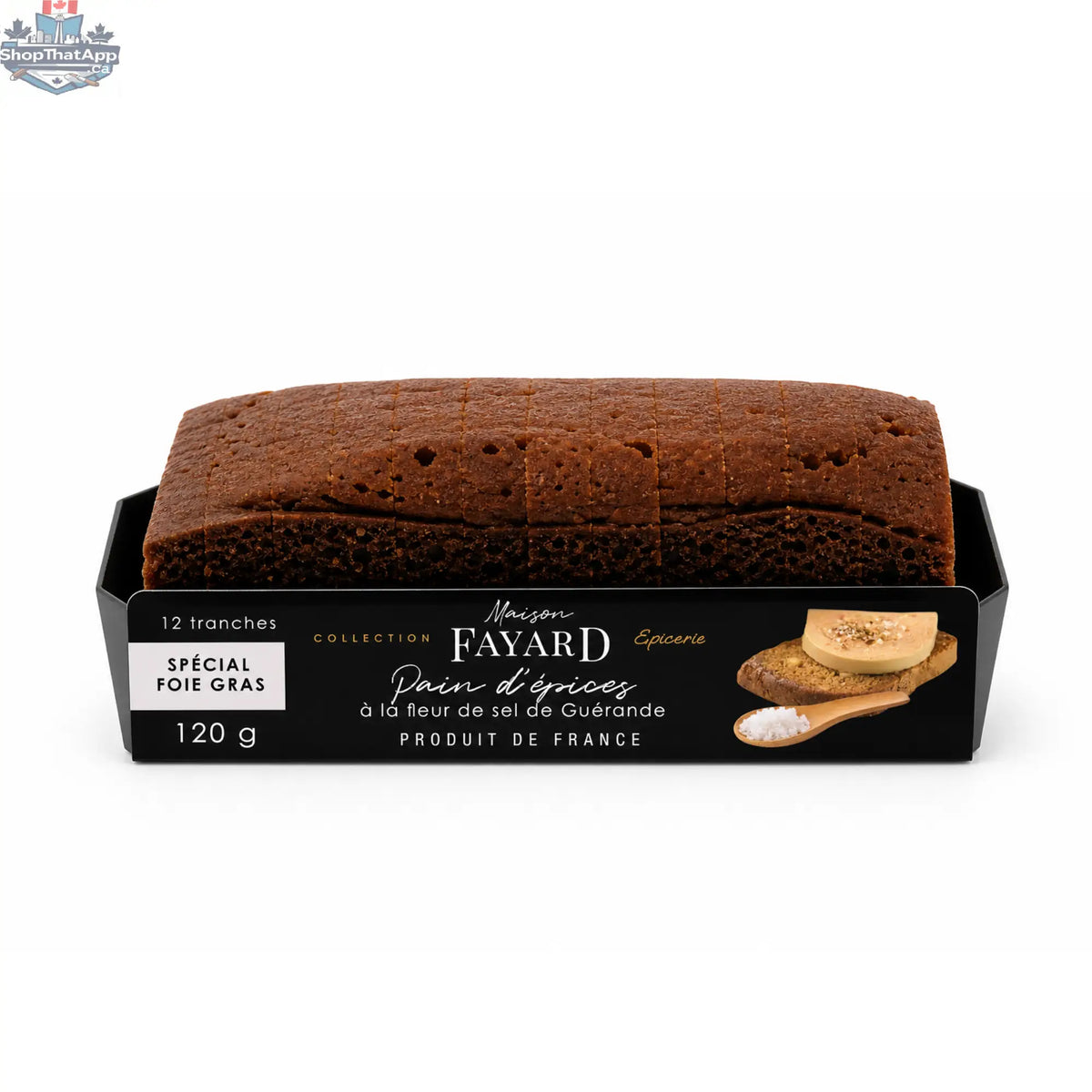 Artisanal Pain d'Épices au Sel de Guérande from Maison Fayard, featuring spiced gingerbread with flaky sea salt.