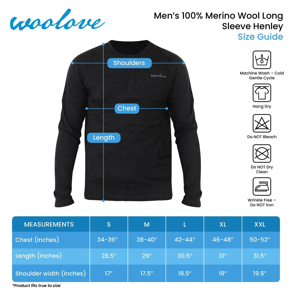 Men's Merino Wool Long Sleeve Henley — Midweight - Shopthatapp.ca