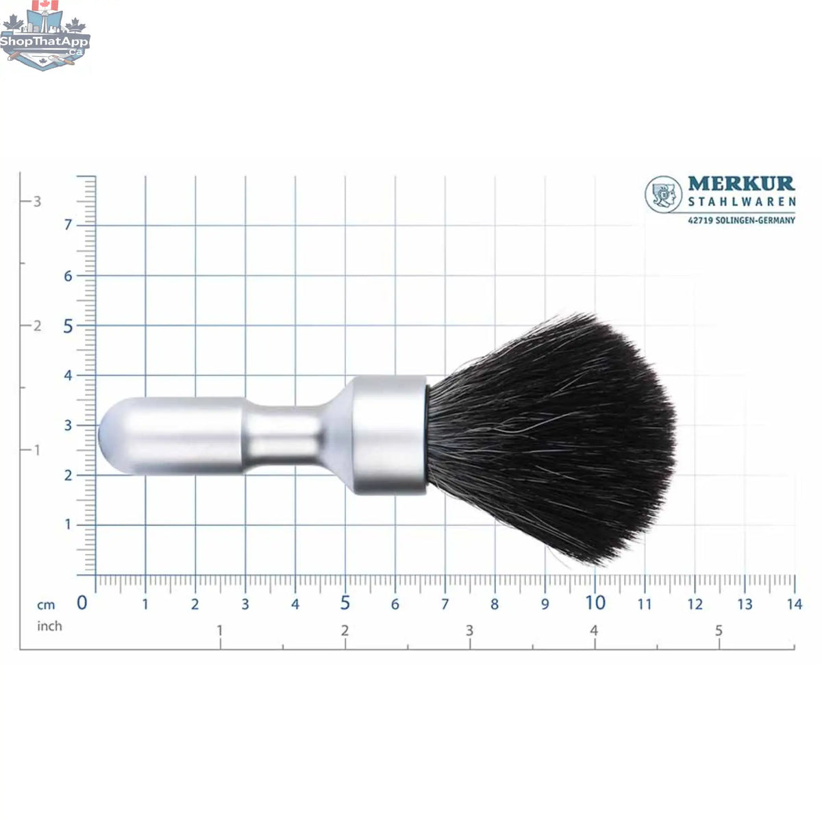 MERKUR Shaving Brush 1700 with Vegan Synthetic Hair in Matt Chrome - Shopthatapp.ca