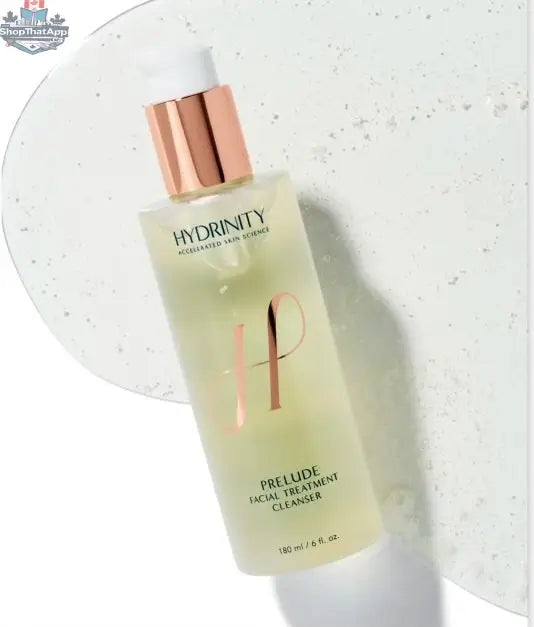 Hydrinity Prelude Facial Cleanser by Monarch MD Medical Aesthetics, showing a sleek bottle with clear labeling for deep cleansing and hydration.