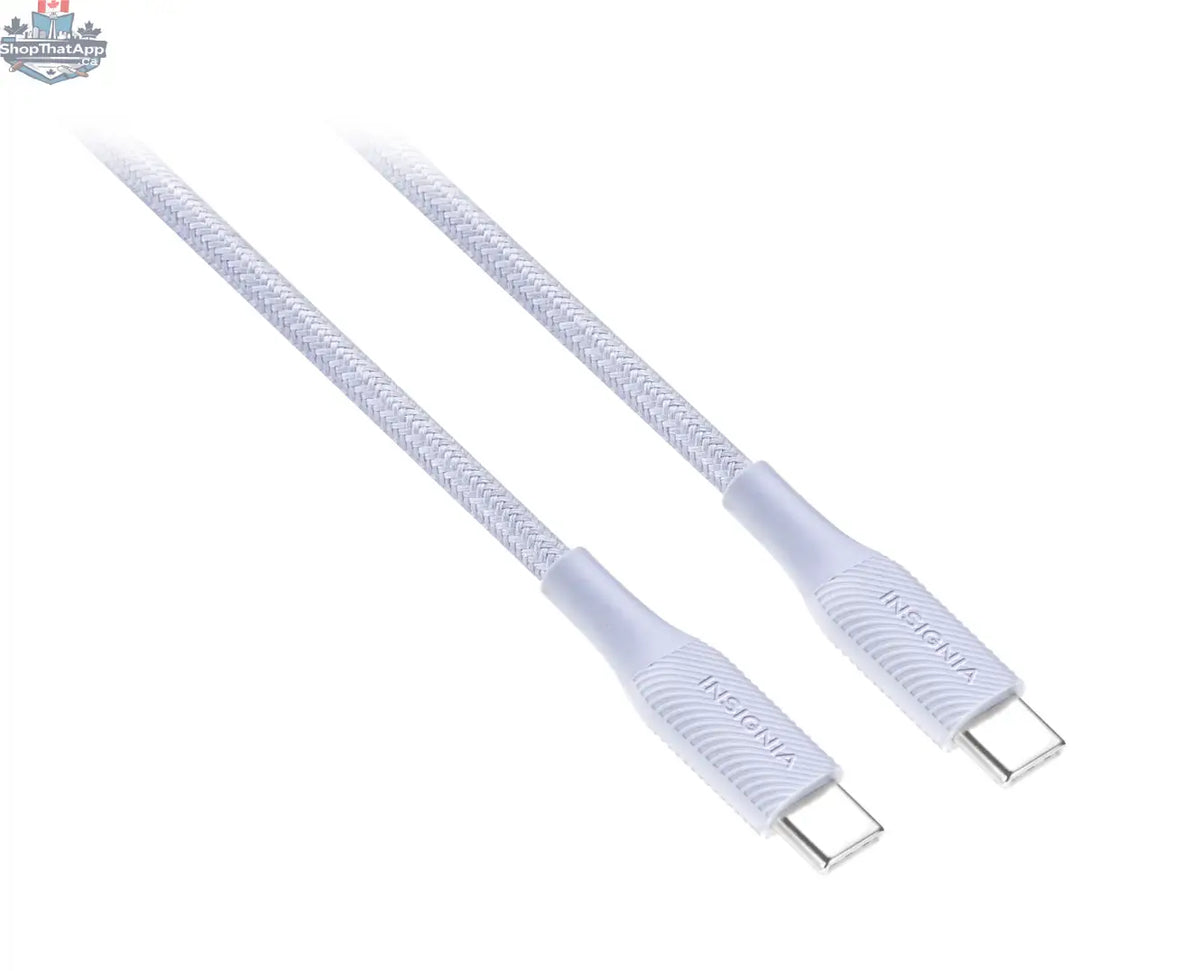 Oboxliquidation USB-C to USB-C 1.5m braided charging cable for smartphones, durable and flexible design.
