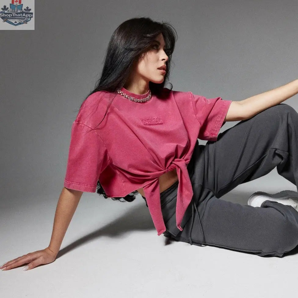Short Sleeve Tie T-shirt - Shopthatapp.ca