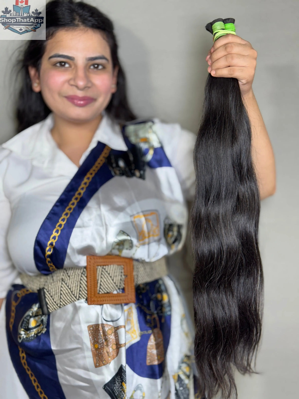 Virgin Indian hair bundles by Prithvi Mart, premium quality hair extensions in a natural bundle for versatile styling.