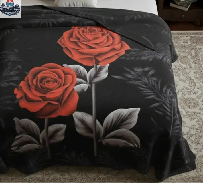 Midnight Roses Plush Blanket - Shopthatapp.ca