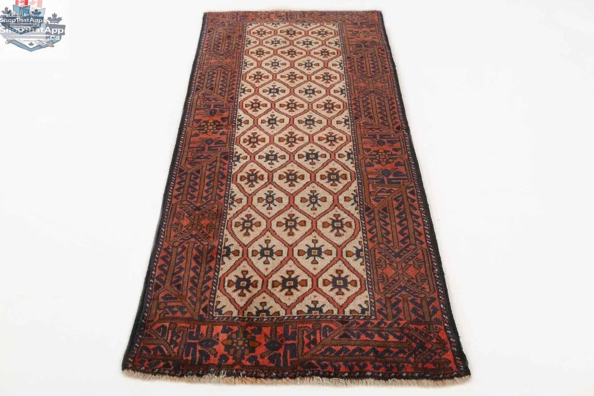 Persian Quchan Kurd rug by Rug the Rock, 2'10" x 6'9" with intricate traditional patterns and rich colors.