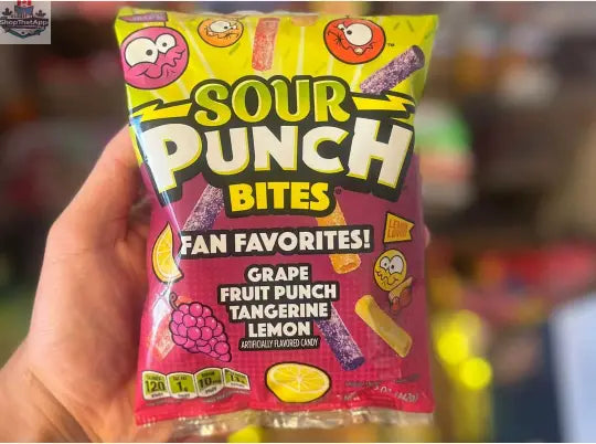 Tangy and chewy Sour Punch candy fan favorite in a 5oz bag by Snack Bar Co, featuring vibrant sour candy pieces.