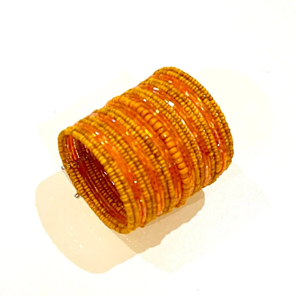 Beaded cuff bracelet by Suzie Blue Canada featuring simple, stylish beads for versatile wear and effortless fashion.
