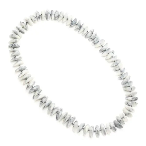 Beaded resin slice necklace by Suzie Blue Canada featuring colorful, artistic resin beads on a delicate chain.