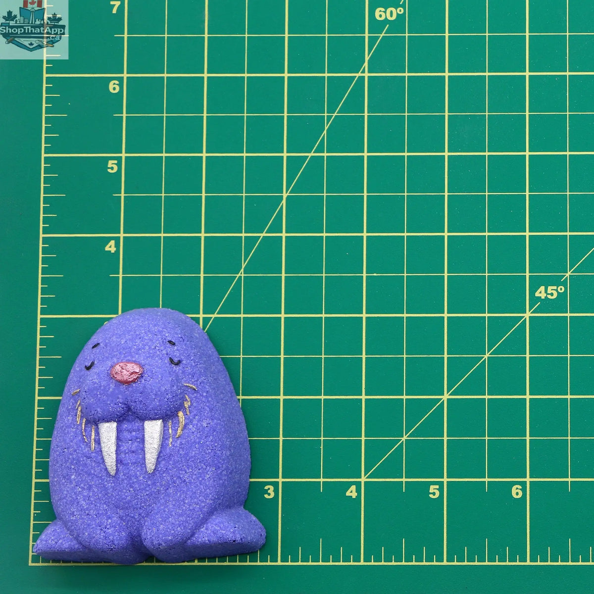 Soft mini walrus plush toy from The Bomb Bar Canada, perfect for cuddling and decorative display.
