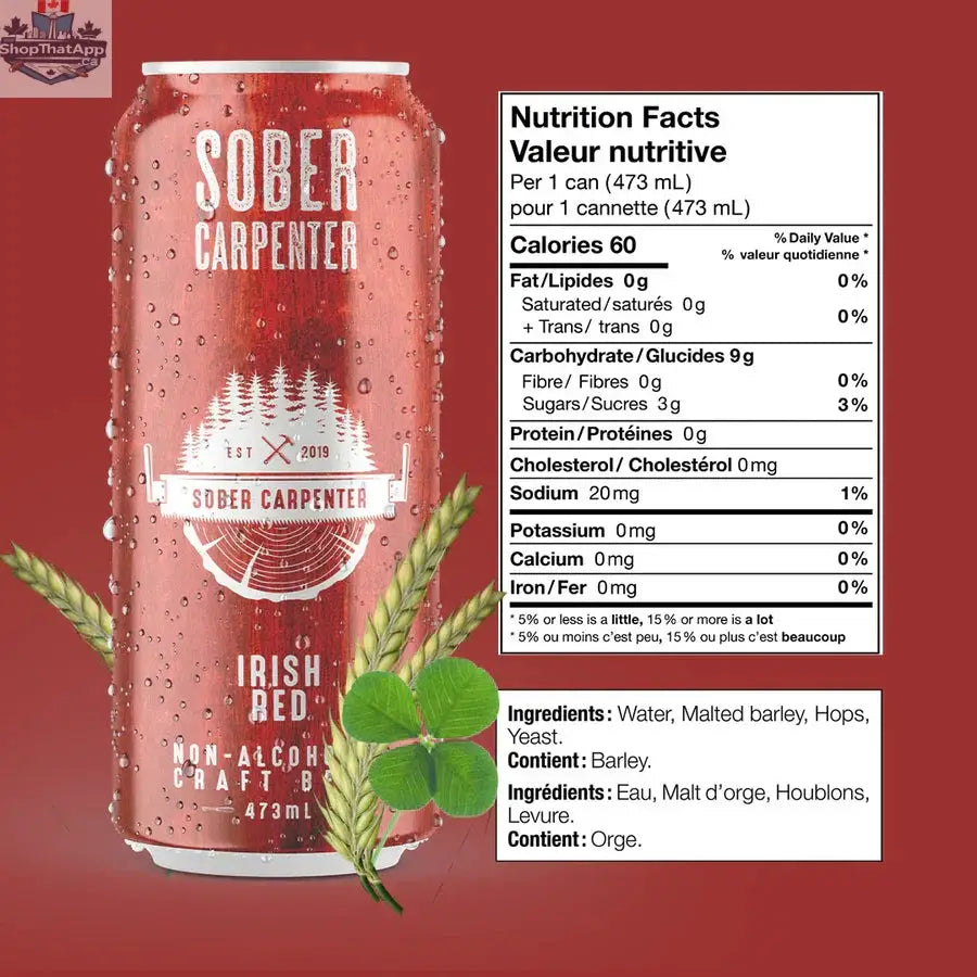Sober Carpenter Irish Red Beer - Premium Non-Alcoholic Brew - Shopthatapp.ca