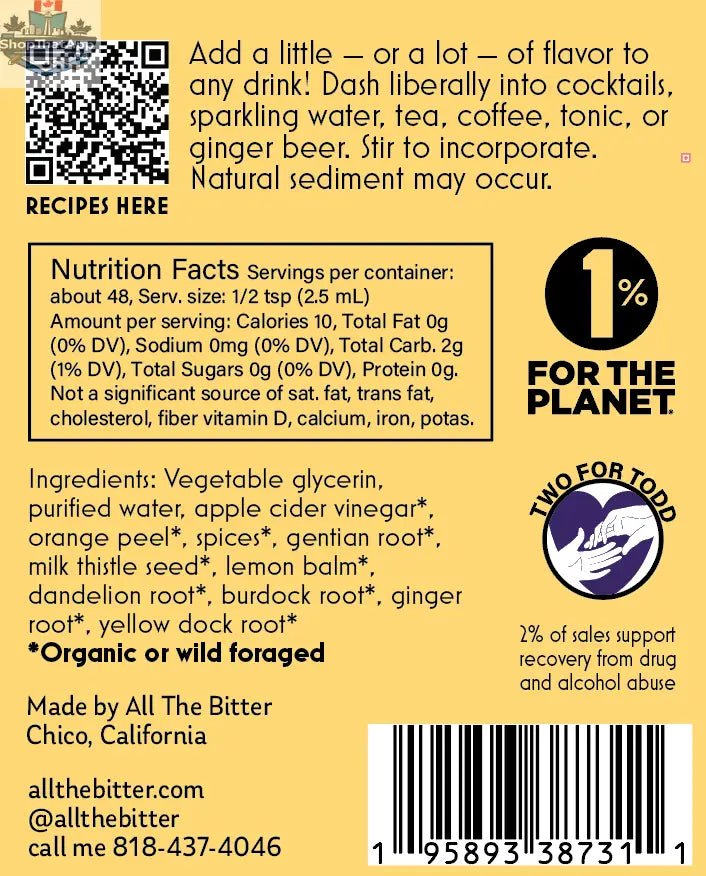 All The Bitter - Orange Bitters Mini - Shopthatapp.ca