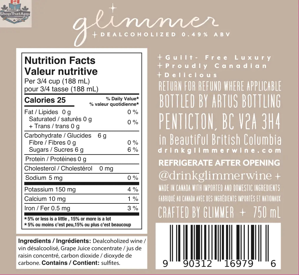 Glimmer Sparkling Blanc de Blancs – Elegance in Every Sip - Shopthatapp.ca