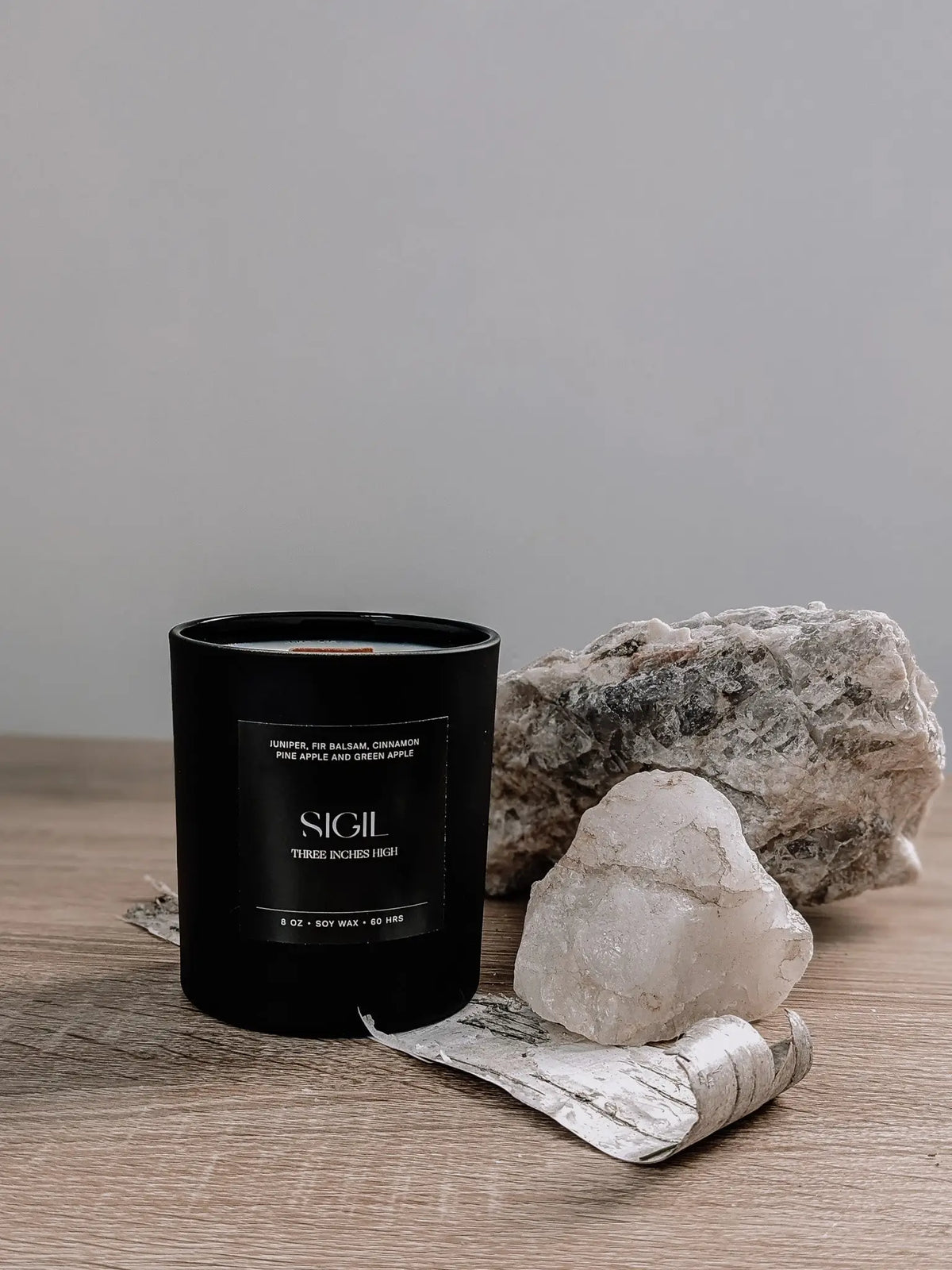 8oz Sigil Candle by Three Inches High, soy wax candle designed for rituals and manifestation, with intricate sigil design.