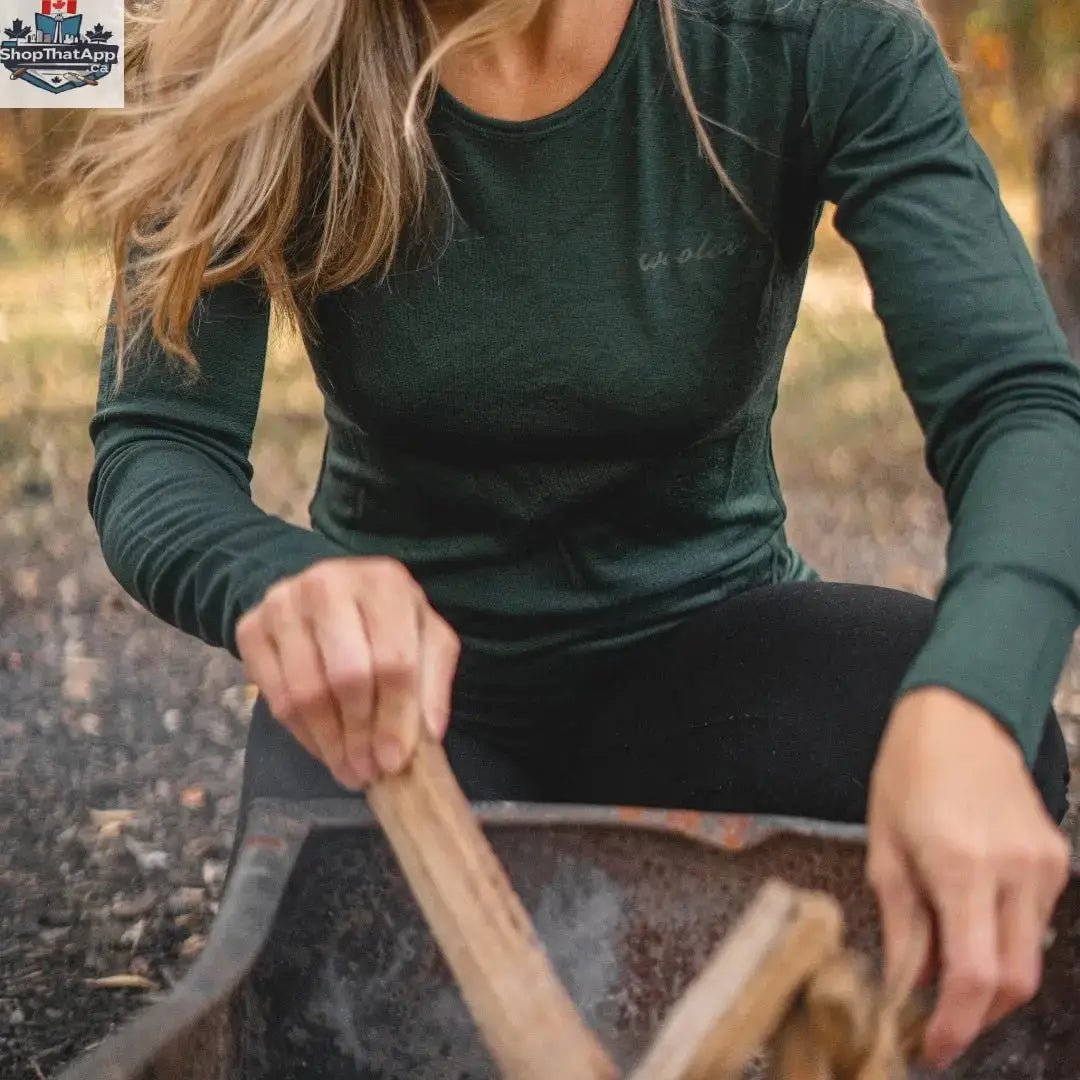 Women's Merino Wool Long Sleeve Crew Neck — Midweight - Shopthatapp.ca
