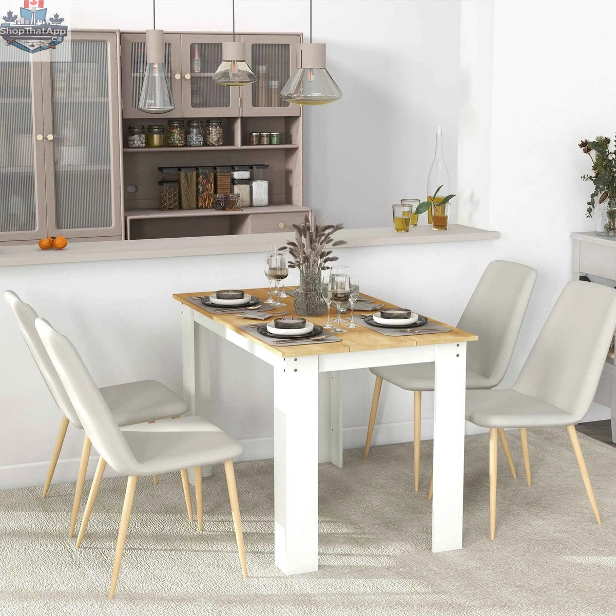 SLOTH Nation Spencer 47-inch oak dining table for 4-6 people, featuring a sturdy wooden surface and modern design.