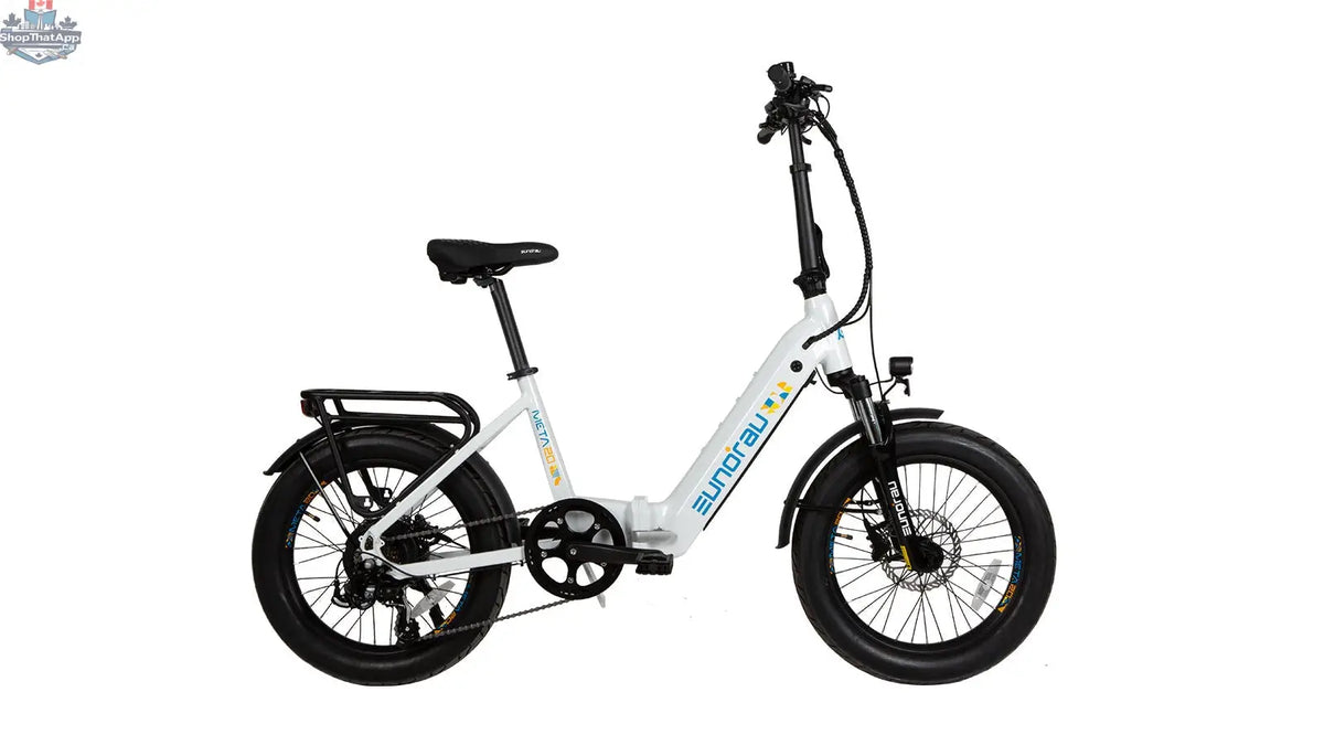 E-Vélo EUNORAU QUEBEC META20 1.0 electric bicycle with sleek frame and handlebars, designed for enhanced gaming and outdoor riding.