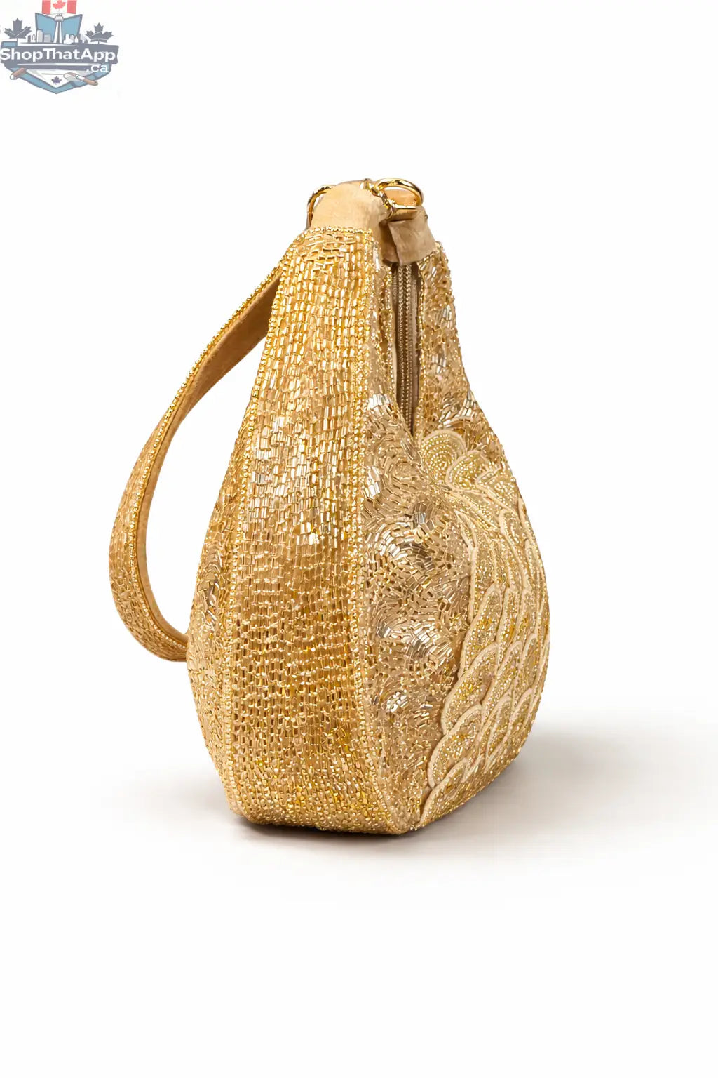 Elevate Your Style with the Gold Beaded Clutch Bag - Aurora - Shopthatapp.ca
