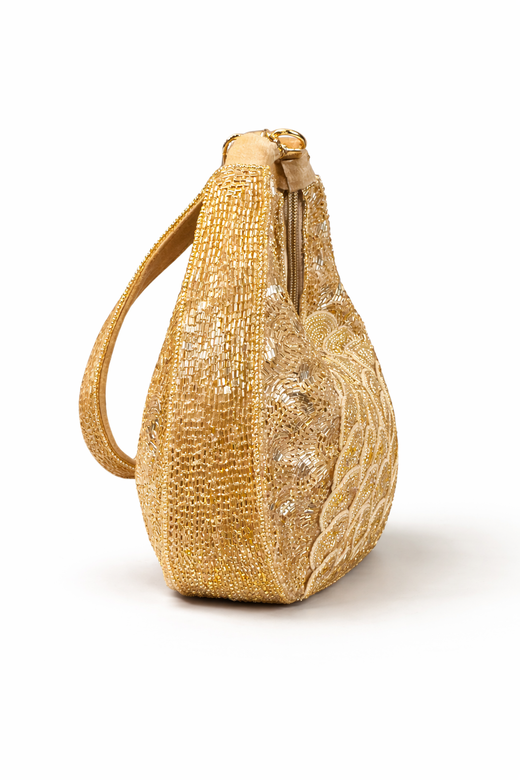 Elevate Your Style with the Gold Beaded Clutch Bag - Aurora