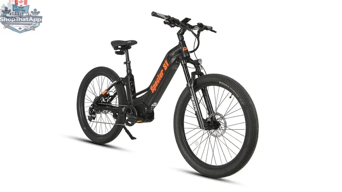 E-Vélo EUNORAU QUEBEC SPECTER-ST 2.0 electric bicycle with sleek frame and modern design, ready for urban commuting.