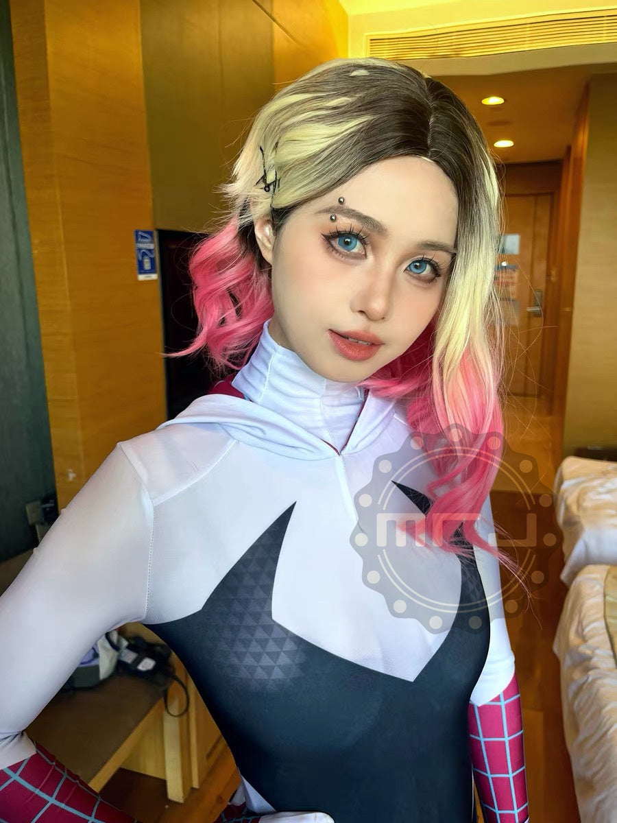 Super Hero Spider Gwen Cosplay Full Bodysuit Halloween Costume Zentai - Shopthatapp.ca