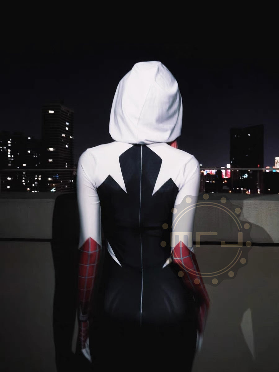 Super Hero Spider Gwen Cosplay Full Bodysuit Halloween Costume Zentai - Shopthatapp.ca