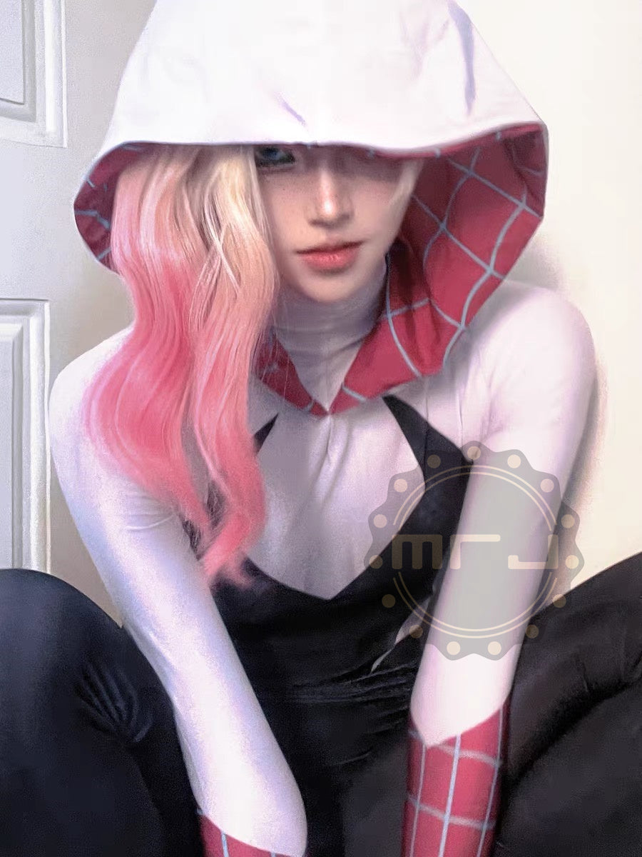 Super Hero Spider Gwen Cosplay Full Bodysuit Halloween Costume Zentai - Shopthatapp.ca