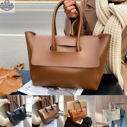 Fashion Women Shoulder Bags Large Capacity Handbags Simple Retro Tote Bags Solid Color Famous Brand High Quality Bags - Shopthatapp.ca